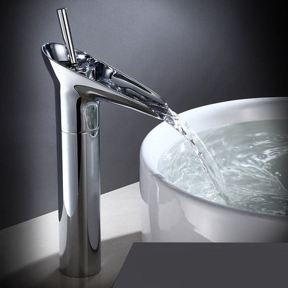 Waterval wastafelkraan met retro design voor badkamer – VELLUTO AquaFall - Glamorix