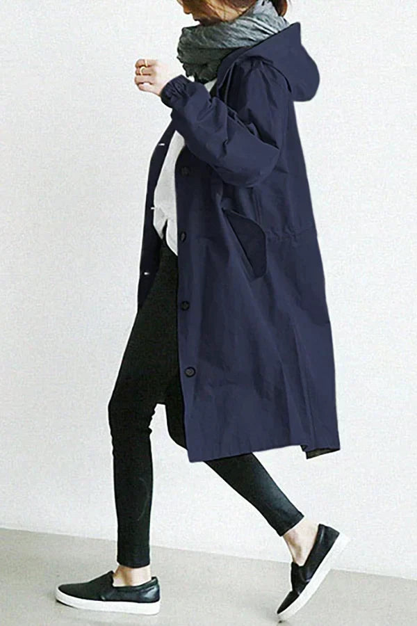 ISLA – Waterdichte oversized halflange trenchcoat voor dames