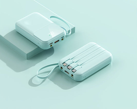10.000mAh draagbare powerbank met snelladen en ingebouwde kabels – VOLTRIQ MINI10 - Glamorix