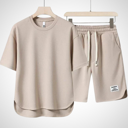 Heren lounge set met oversized T-shirt en short – NUVORO SET - Glamorix