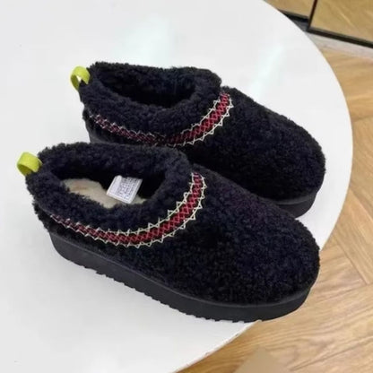 FAYE - Plateau pantoffels in imitatievacht met patroon voor dames