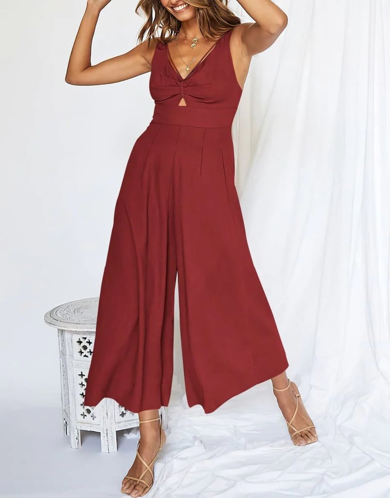 Mouwloze dames jumpsuit met wijde pijpen en elegante snit – SEREIA FLOW - Glamorix