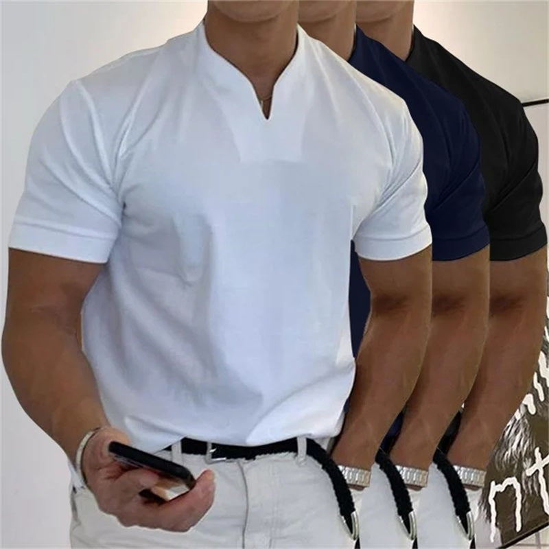 Aladar | Heren Slim Casual T-shirt - Korte Mouw, Businesswear - Glamorix