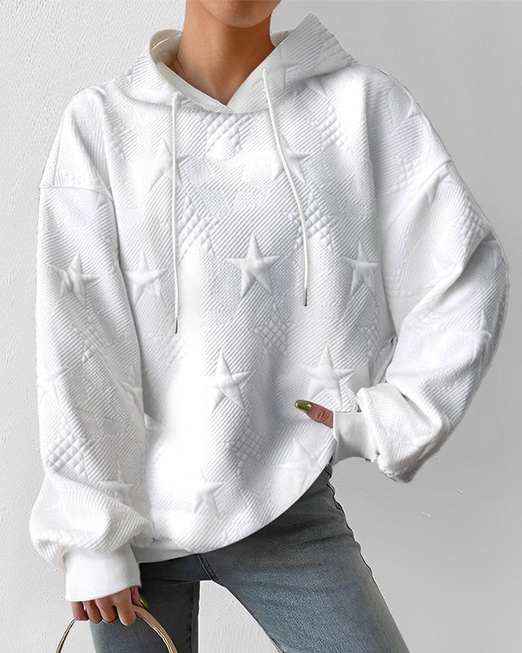 ASTRA - Oversized hoodie met stervormige geborduurde details