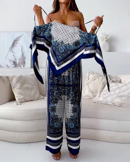 Zomerse Tweedelige Set met Paisleyprint voor Modebewuste Vrouwen – Aelita - Glamorix