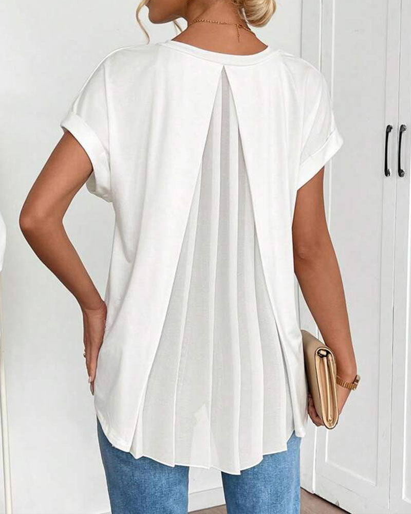 Dames - Top met V-hals - Losvallende Pasvorm - Casual Mode - Elegante V-hals Top - Glamorix