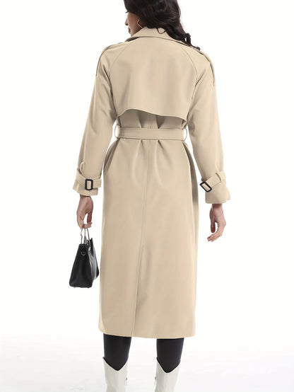FELICIA - Lange dubbelzijdige trenchcoat met riem en brede revers voor dames