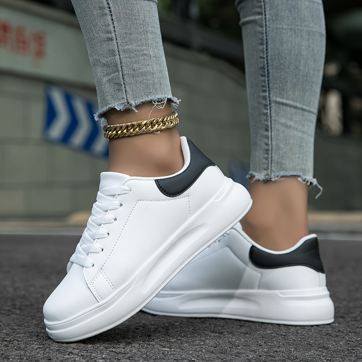 Modieuze lage sneaker met clean profiel en verhoogde zool – CALISTA - Glamorix