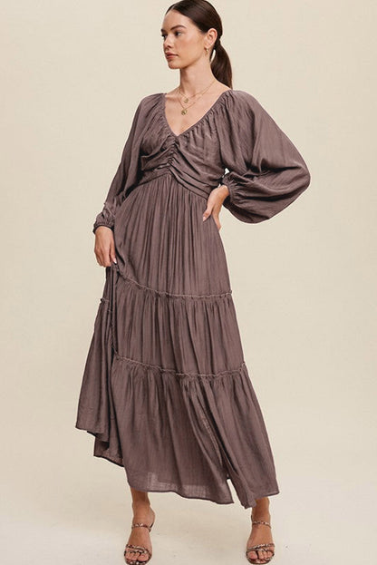 Elegante Maxi Jurk met V Hals en Strikdetail voor Avondgelegenheden – ISABELLA GLAM - Glamorix