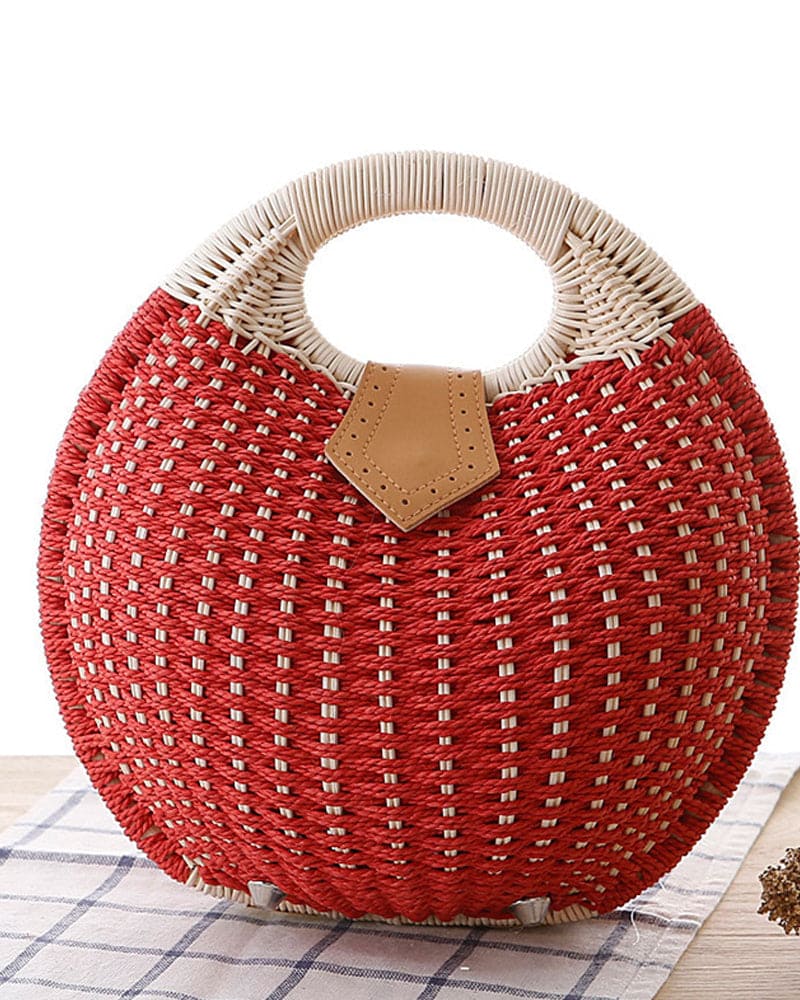 Handgemaakte rotan tas voor dames – Solviana SummerWeave - Glamorix