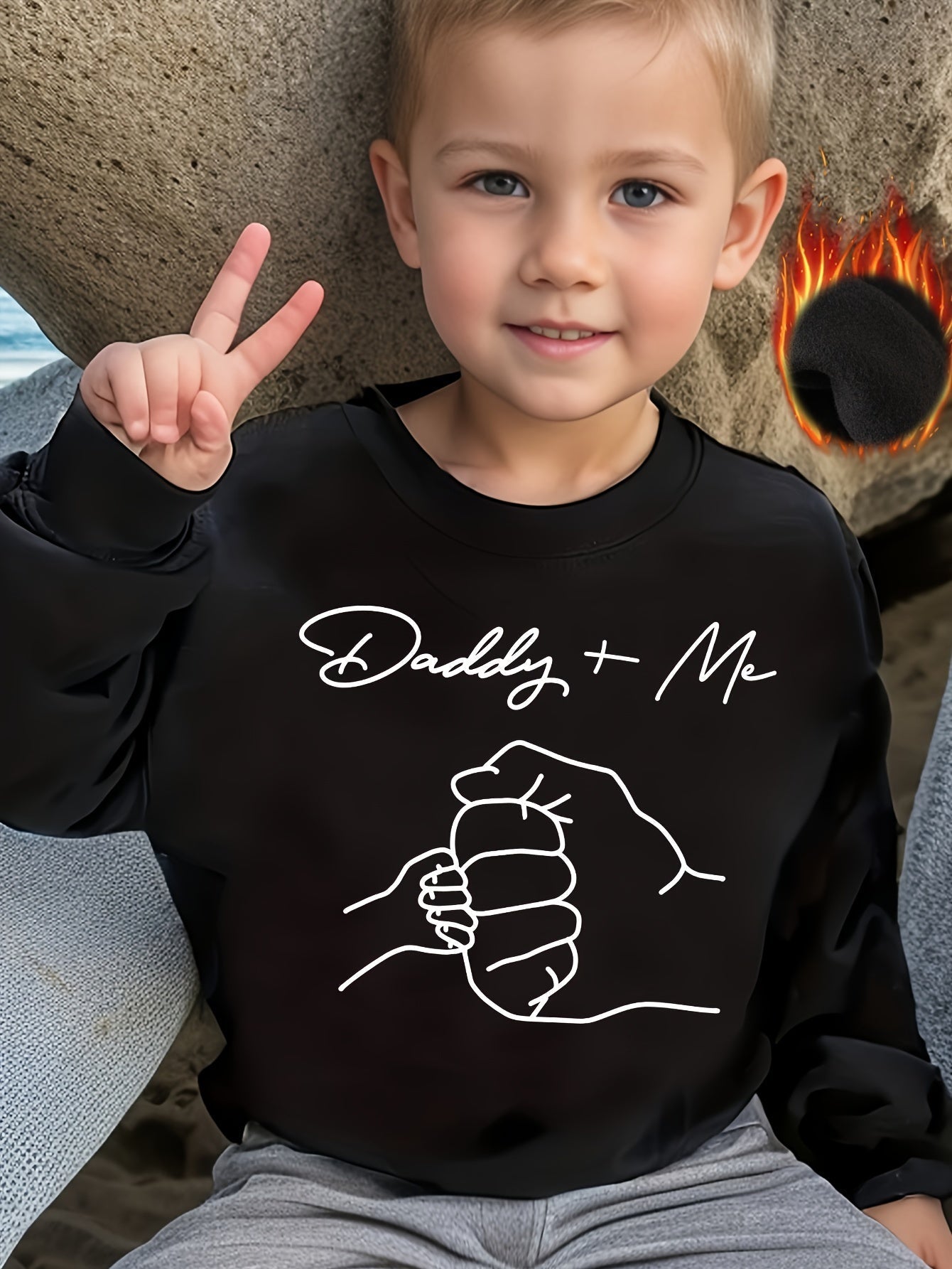 MASON - Jongens casual trui met lange mouwen en grafisch patroon