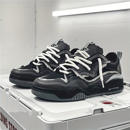 Lage herensneaker met contrastdetails en sportieve zool – NOVARO FLEX - Glamorix