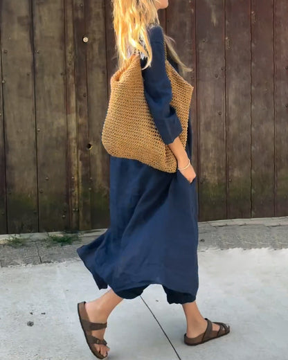 Ylva - Dames co-ord set met losvallende top en rechte broek - Glamorix