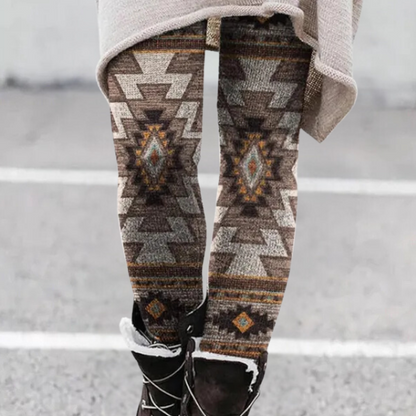 Comfortabele dameslegging met print en stretch – VELINNA FlexFit - Glamorix