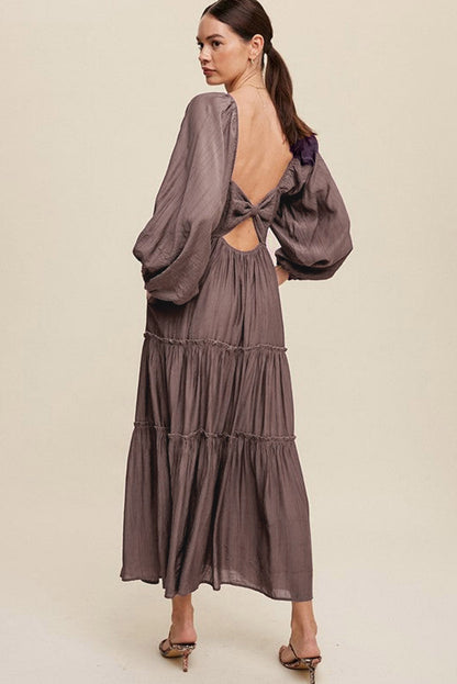 Elegante Maxi Jurk met V Hals en Strikdetail voor Avondgelegenheden – ISABELLA GLAM - Glamorix