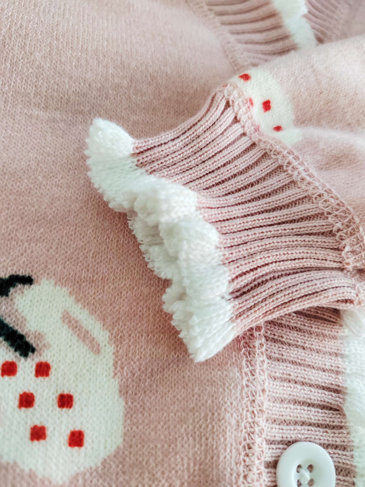 LILA - Schattig vest met aardbeiendessin voor meisjes