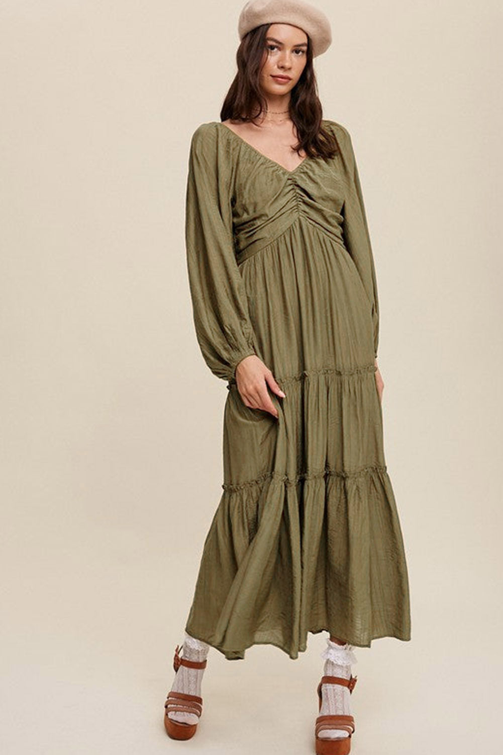 Elegante Maxi Jurk met V Hals en Strikdetail voor Avondgelegenheden – ISABELLA GLAM - Glamorix