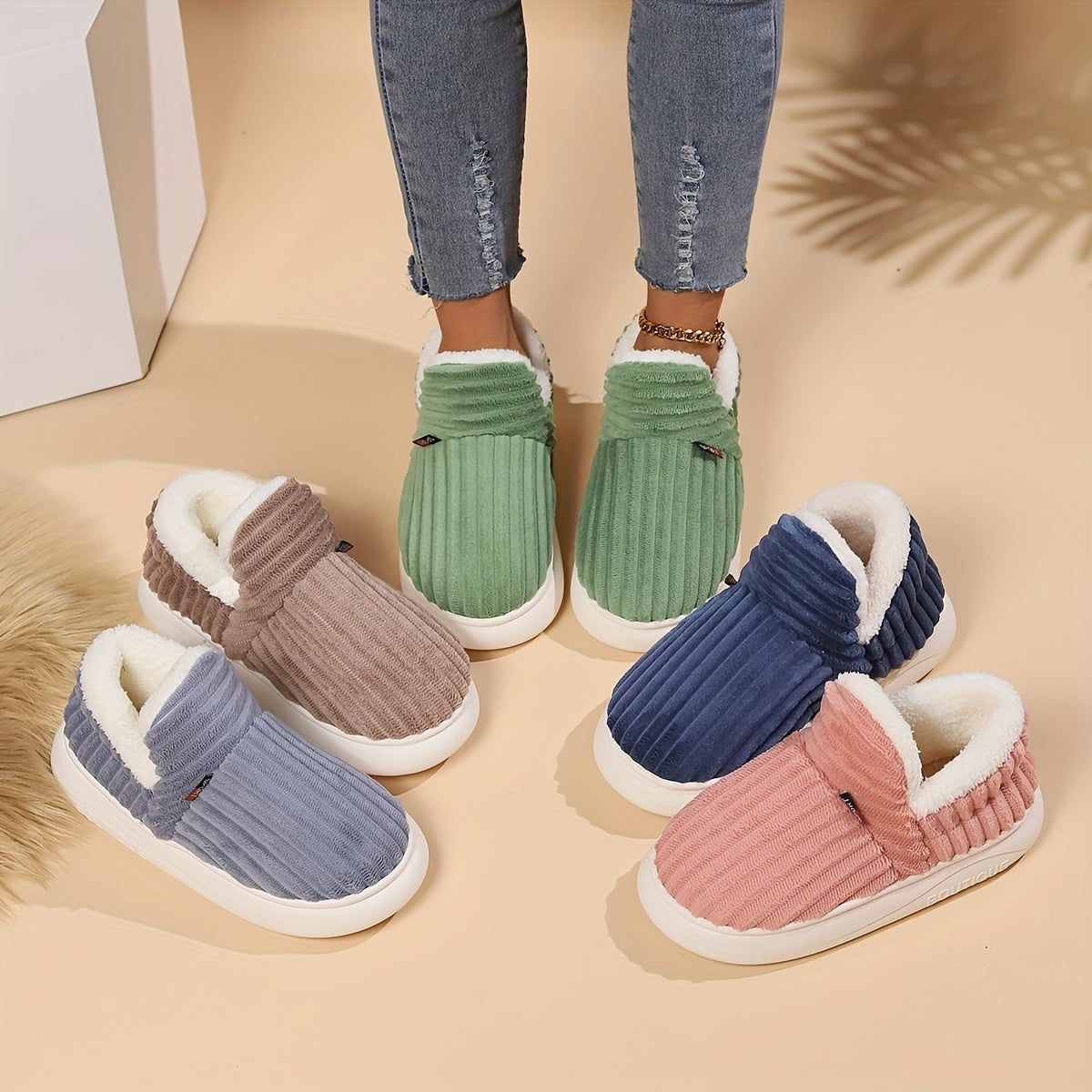 KIANNE – Zapatillas de invierno cálidas y acogedoras de felpa para mujer - Glamorix