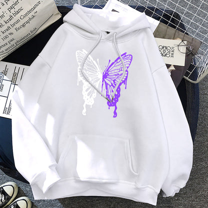 EMBER - Oversized hoodie met vlindergrafiek en kangoeroezak