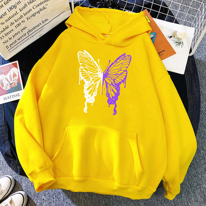 EMBER - Oversized hoodie met vlindergrafiek en kangoeroezak