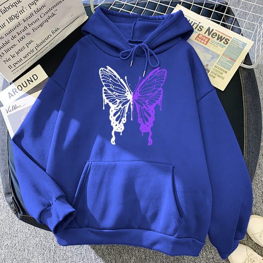 EMBER - Oversized hoodie met vlindergrafiek en kangoeroezak