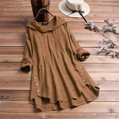 ARLINA – Linnen-katoenen damesblouse met luchtige pasvorm en natuurlijke elegantie