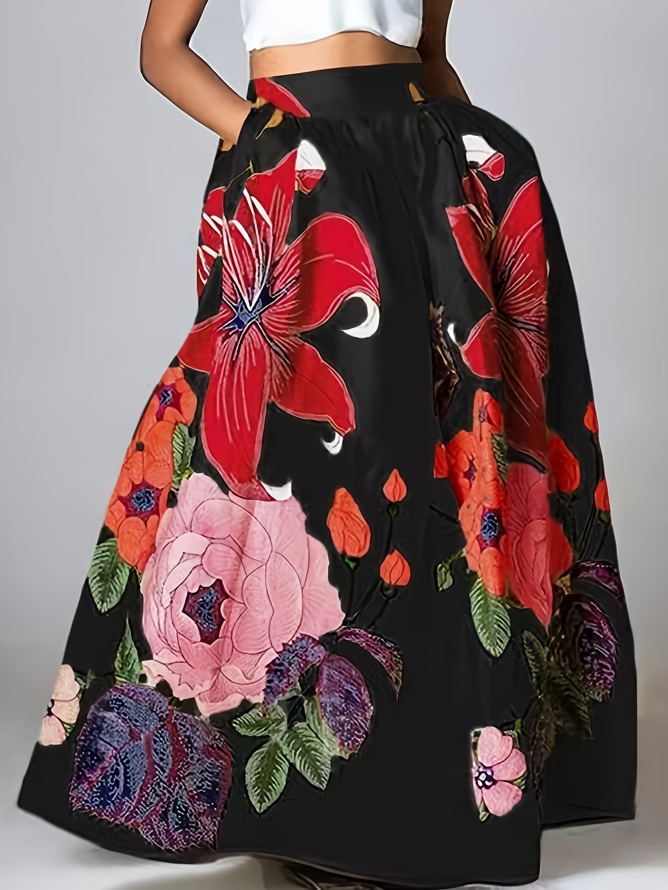 Maxi Rok met Bloemenprint voor Een Elegante Zomerlook – Agata - Glamorix