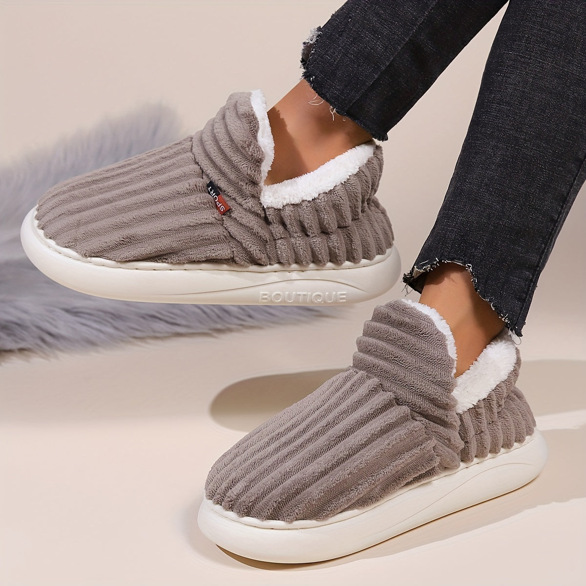 KIANNE – Zapatillas de invierno cálidas y acogedoras de felpa para mujer - Glamorix
