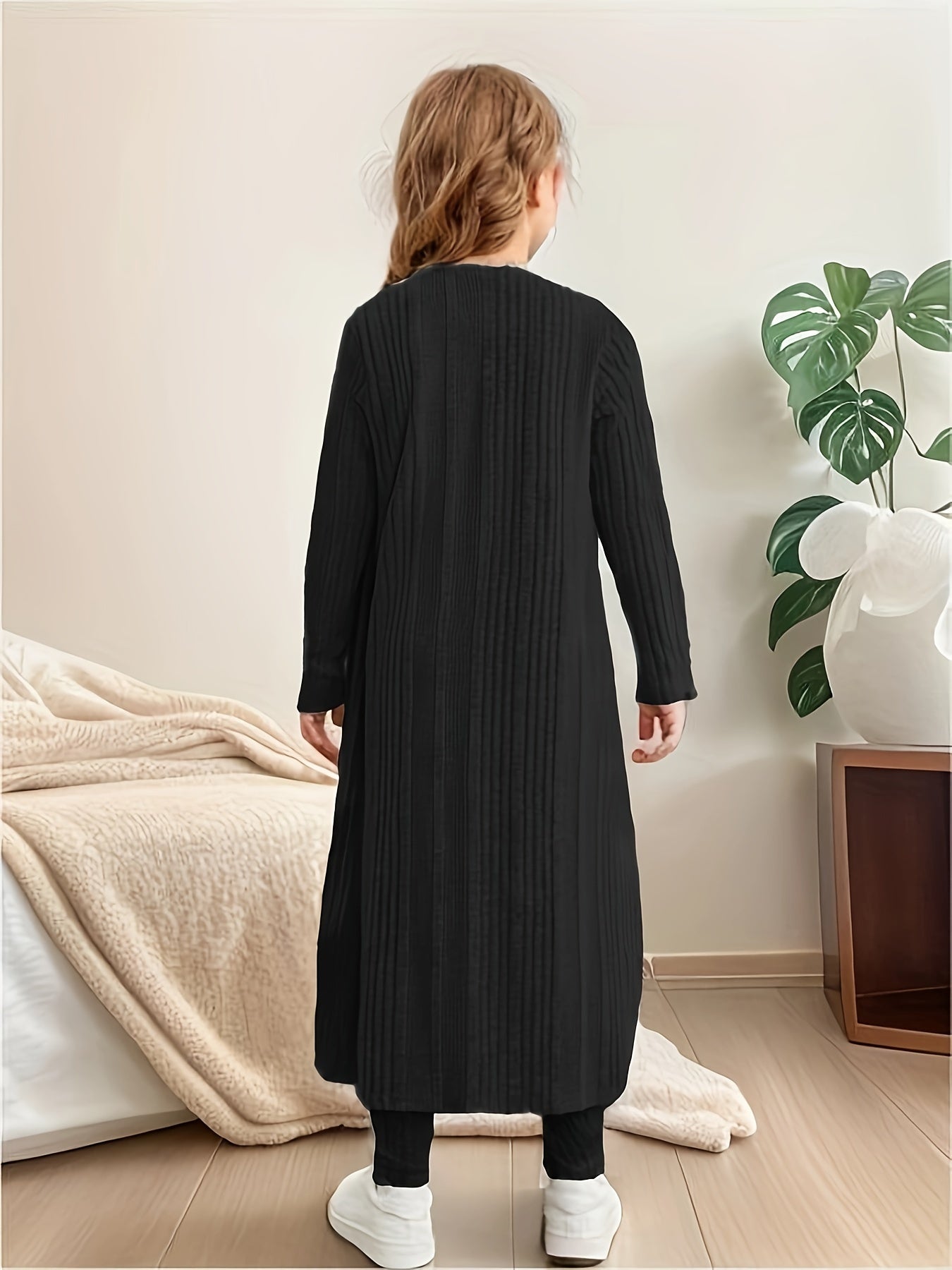 EVA - 3-delige stretchy gebreide set met vest, top en legging voor meisjes