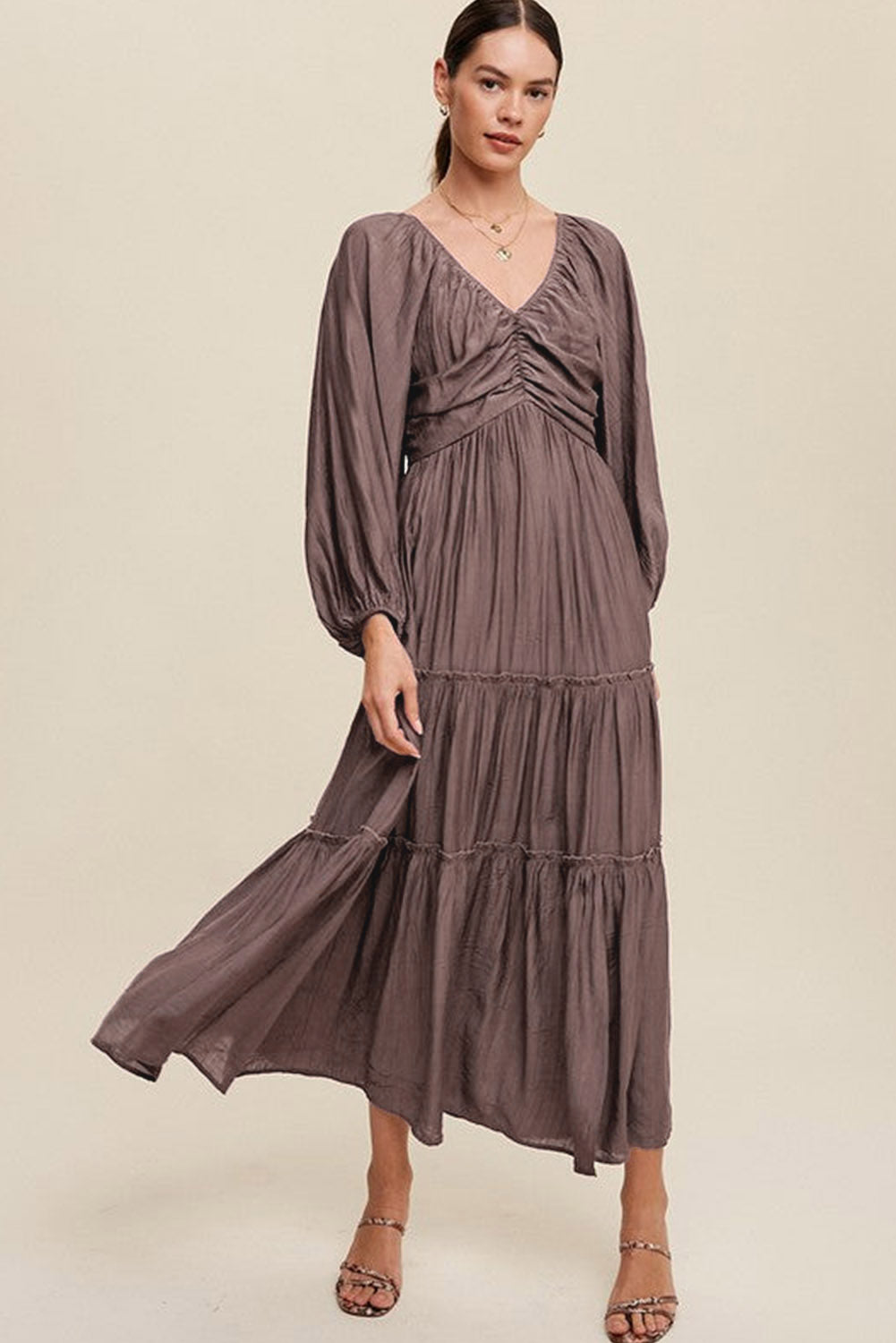 Elegante Maxi Jurk met V Hals en Strikdetail voor Avondgelegenheden – ISABELLA GLAM - Glamorix
