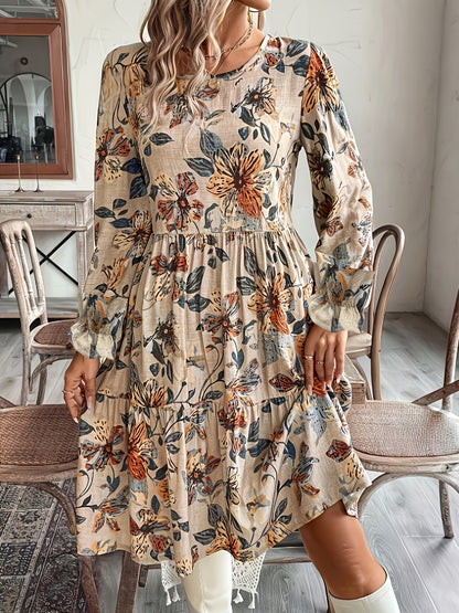 Zomerse Maxi Jurk met Speelse Ruffles voor Dames - LUNA FLORAL - Glamorix