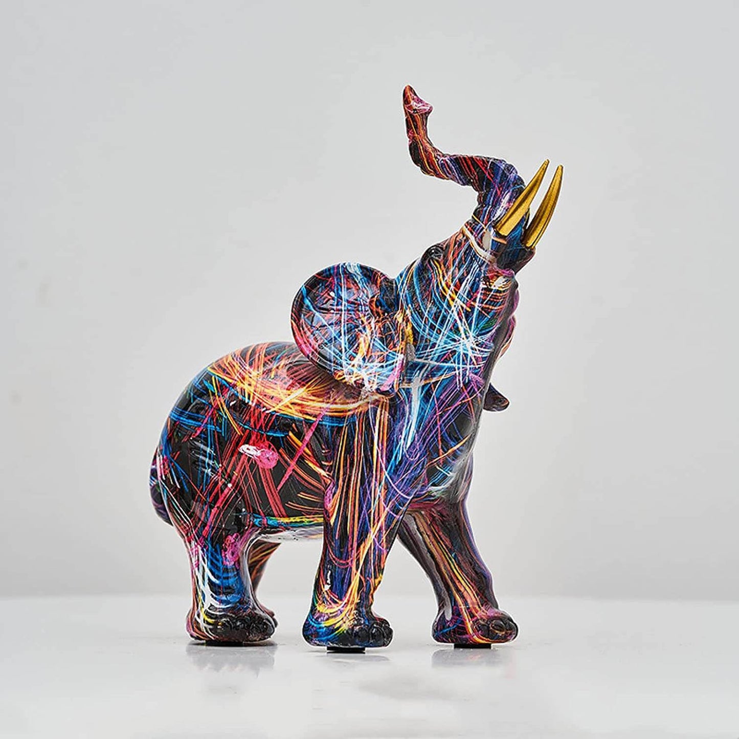 ELEFANTIQUE – Abstract Beeldje van Gekleurde Olifant