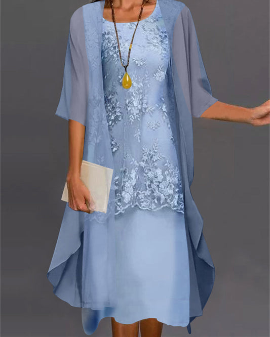 Elegante damesjurk van chiffon met vloeiende pasvorm – AURELISA - Glamorix