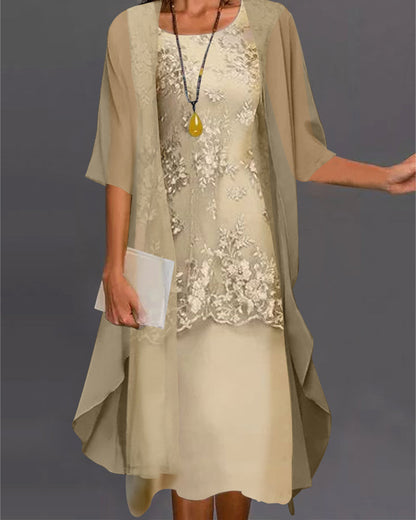 Elegante damesjurk van chiffon met vloeiende pasvorm – AURELISA - Glamorix
