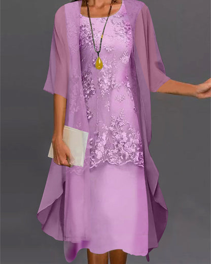 Elegante damesjurk van chiffon met vloeiende pasvorm – AURELISA - Glamorix
