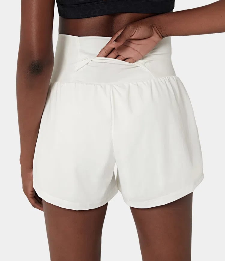 Dames sportshort met hoge taille en binnenbroek – DORINA - Glamorix