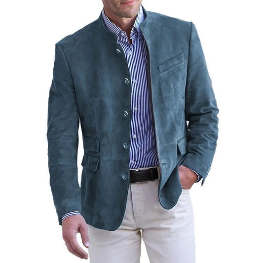 Heren colbert met opstaande kraag en knoopsluiting – LORANDO BLAZER - Glamorix