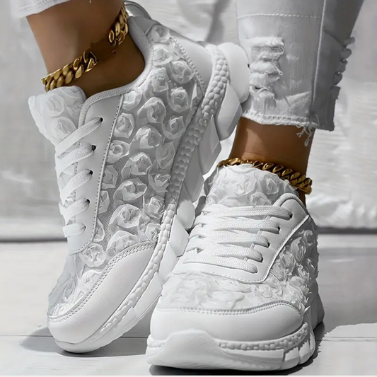 FLEUR - Lage sneakers met bloemenprint voor een speelse touch