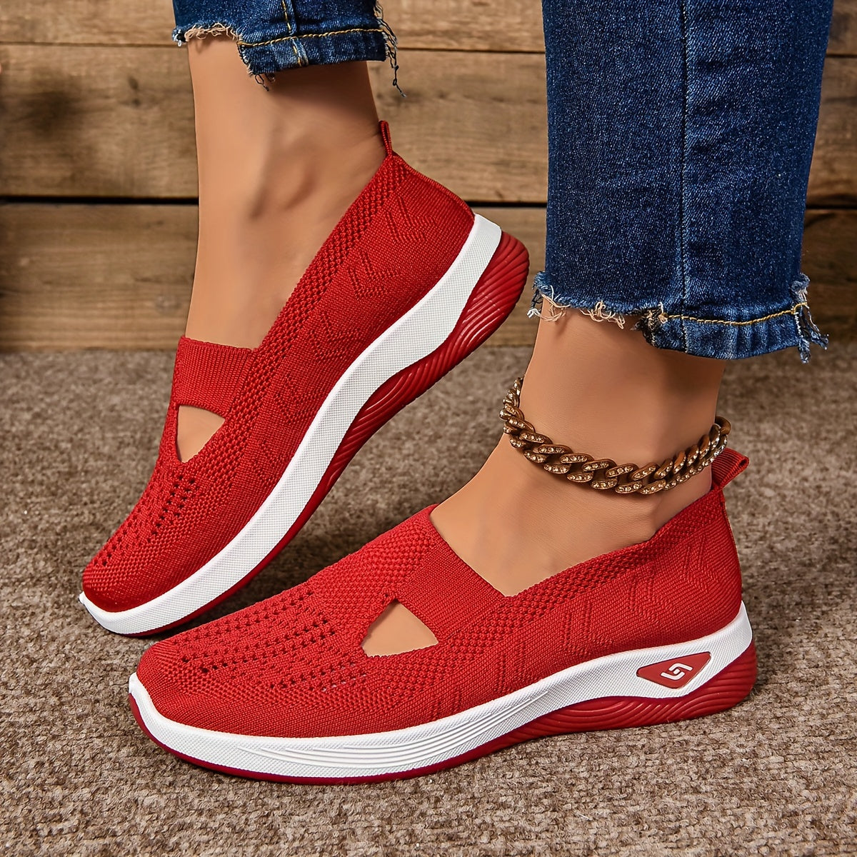 Serilda - Luchtige slip-on sneakers met sleehak voor dames - Glamorix