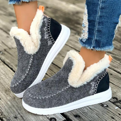 Warme slip-on winterschoenen voor dames met fleece voering – LUNARIA EasyWarm - Glamorix
