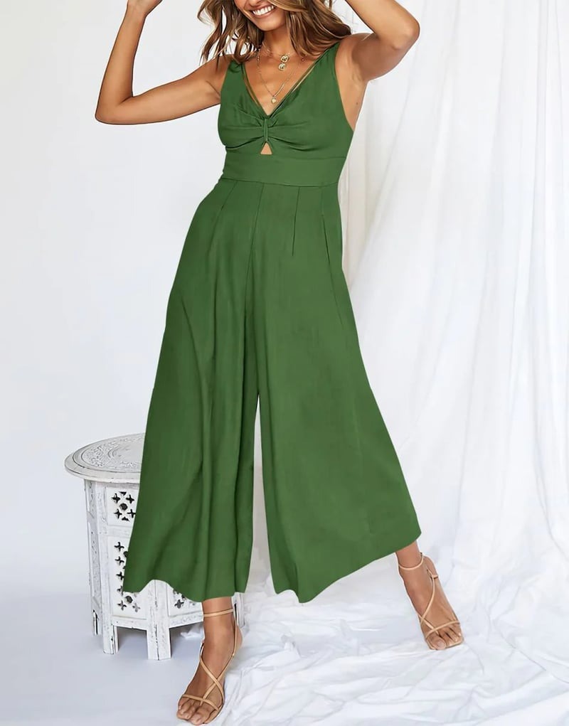 Mouwloze dames jumpsuit met wijde pijpen en elegante snit – SEREIA FLOW - Glamorix