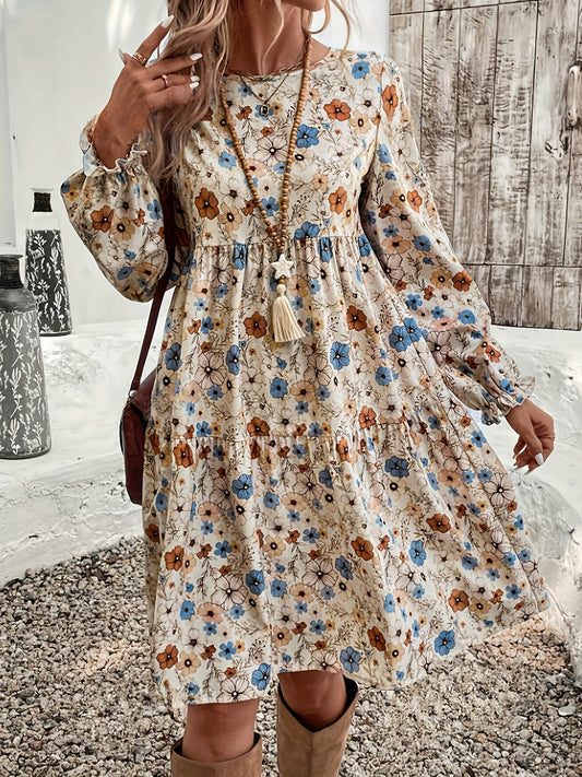 Zomerse Maxi Jurk met Speelse Ruffles voor Dames - LUNA FLORAL - Glamorix