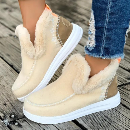 Warme slip-on winterschoenen voor dames met fleece voering – LUNARIA EasyWarm - Glamorix
