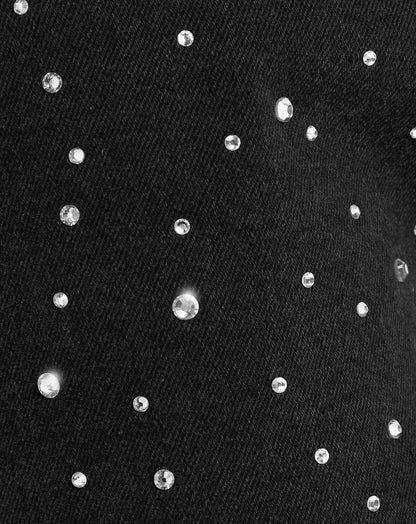 LUNA - Damesjeans met glitterdetail en hoge taille