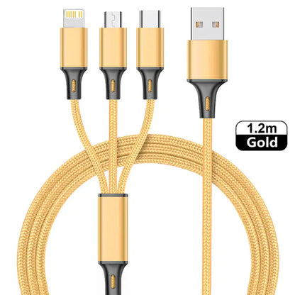 3-in-1 USB Kabel Type-C - Universele Oplaad- en Gegevenskabel voor al je apparaten