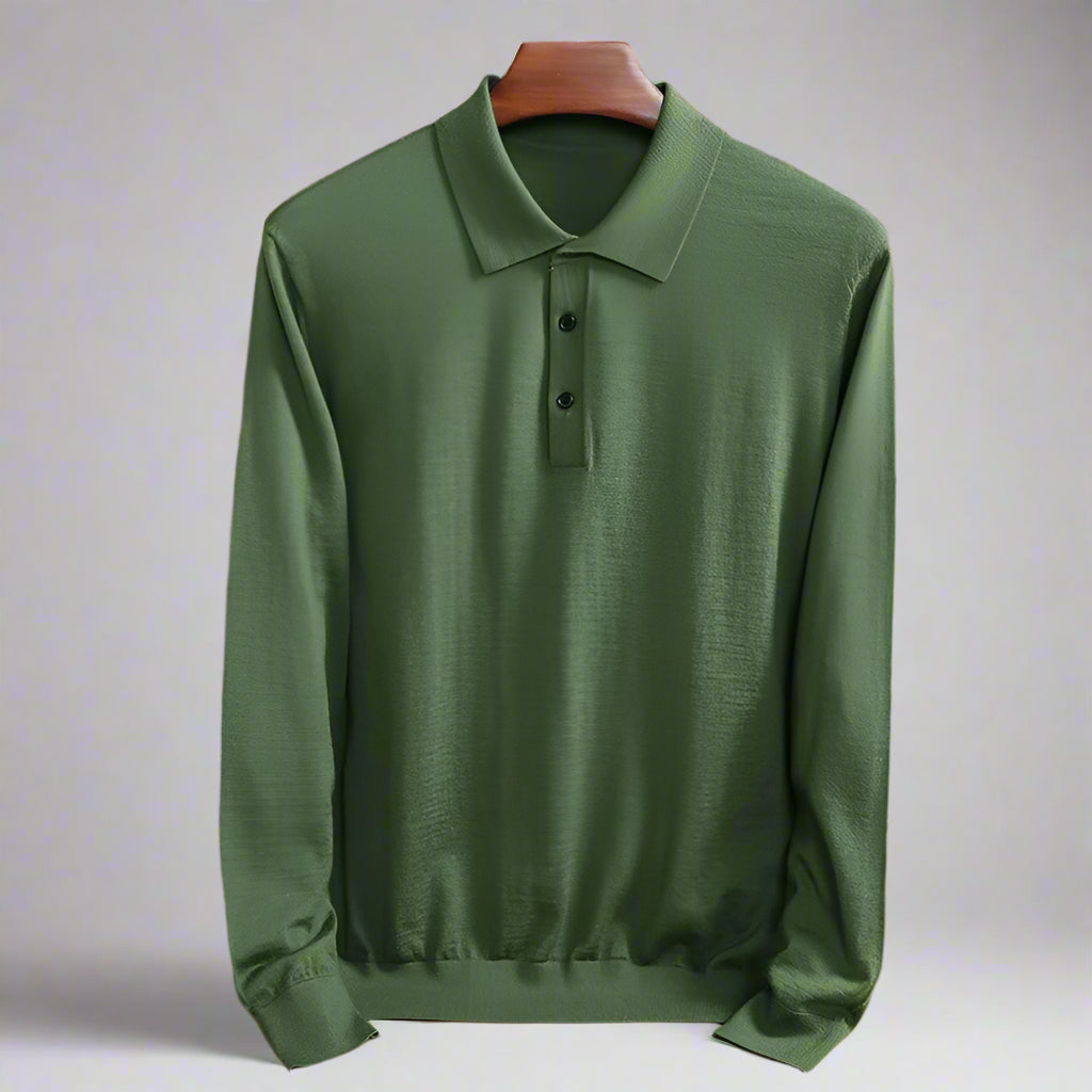 Luxe Lange Mouwen Poloshirt voor Heren – MERVANO
