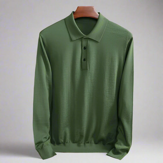 Luxe Lange Mouwen Poloshirt voor Heren – MERVANO