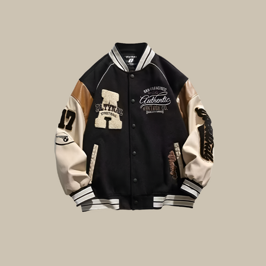 HARVEY – Vintage baseball jack, trendy oversized jas voor heren