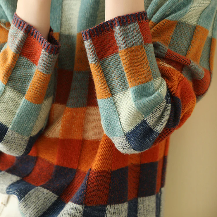 ADALYNN - Jersey de cuello alto con diseño colorido para mujeres - Glamorix