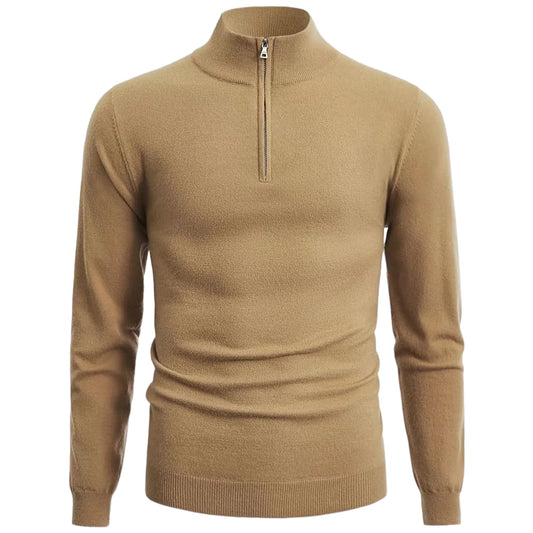 DARIO - Sweater met halve rits en ronde hals